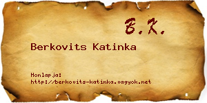 Berkovits Katinka névjegykártya